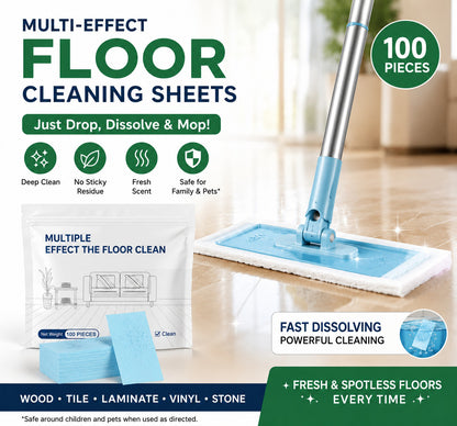 🔥 100-Count Floor Cleaning Sheets — Stop Carrying Heavy Floor Cleaner Bottles! ✅