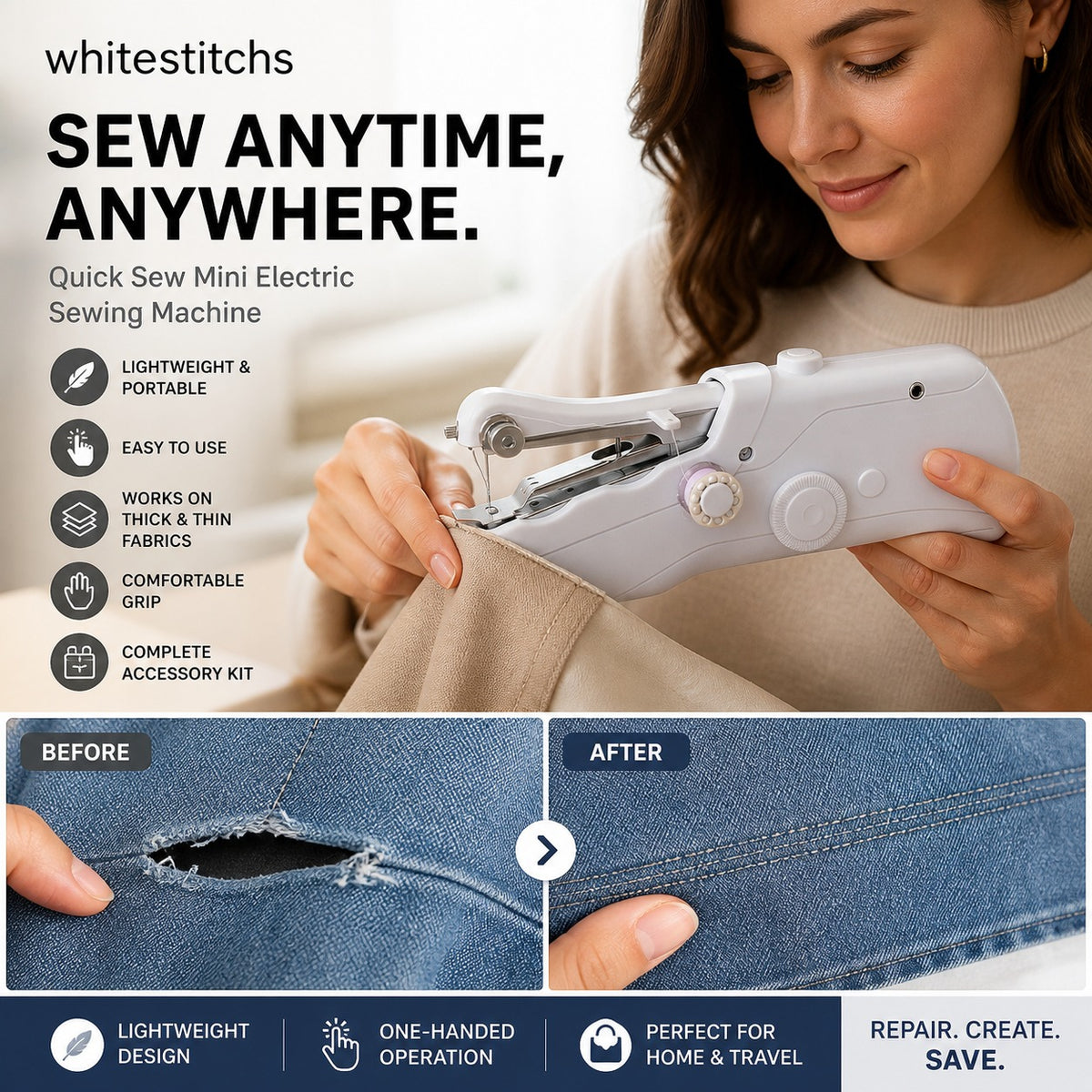 🧵Portable Mini Electric Sewing Machine