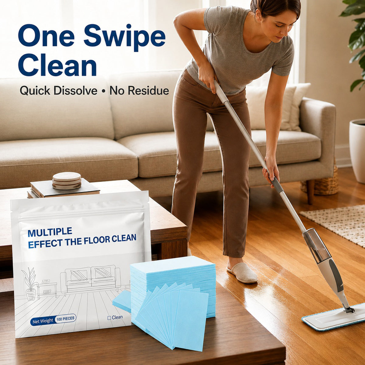 🔥 100-Count Floor Cleaning Sheets — Stop Carrying Heavy Floor Cleaner Bottles! ✅