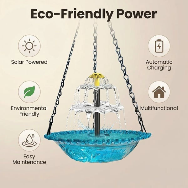 🐦Solar Cascade Hanging Bird Bath Fountain