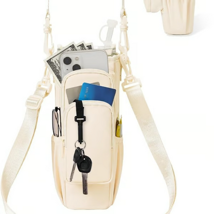 🔥 Water Bottle Carrier Sleeve with Storage Pouch for Walking, Hiking & Picnic