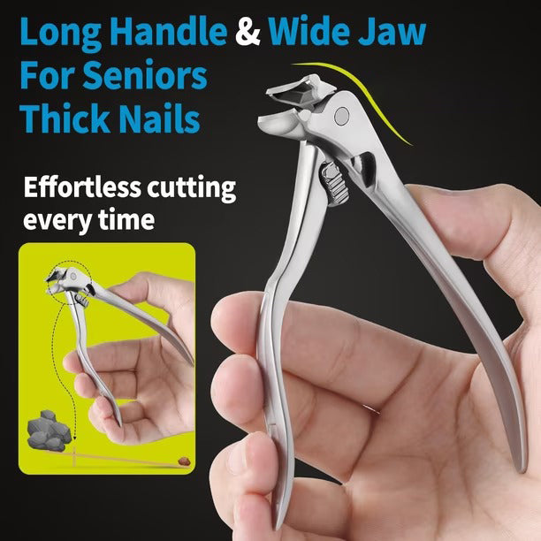 💅 Stainless Steel Toenail Nipper with Curved Precision Blades – Easy Trimming for Thick Nails & Seniors! ✂️✨