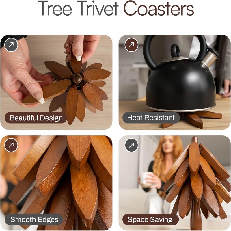 ✨Natural Christmas Tree Trivet Set