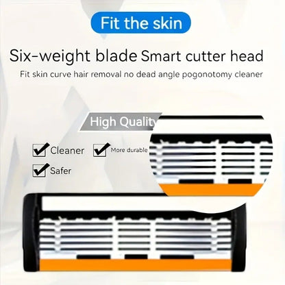 🔥24/36Pcs Men's Razor Blade Replacement with Handle – 🎁 Perfect Gift for Men