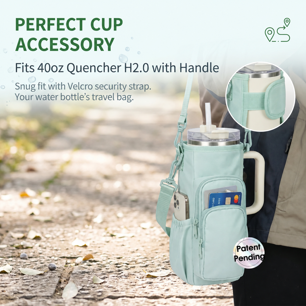 🔥 Water Bottle Carrier Sleeve with Storage Pouch for Walking, Hiking & Picnic