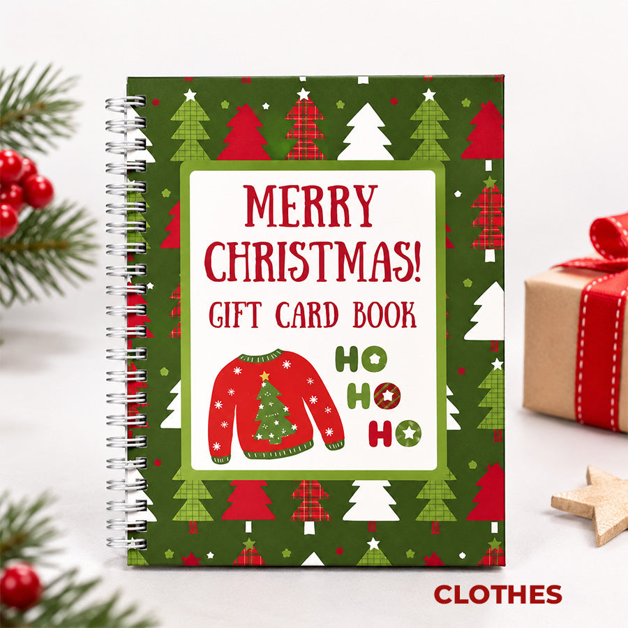 🔥 Christmas Gift Card Book – 12 Gift Card Pages & Personal Message Holder