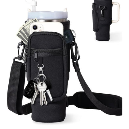 🔥 Water Bottle Carrier Sleeve with Storage Pouch for Walking, Hiking & Picnic