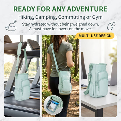 🔥 Water Bottle Carrier Sleeve with Storage Pouch for Walking, Hiking & Picnic