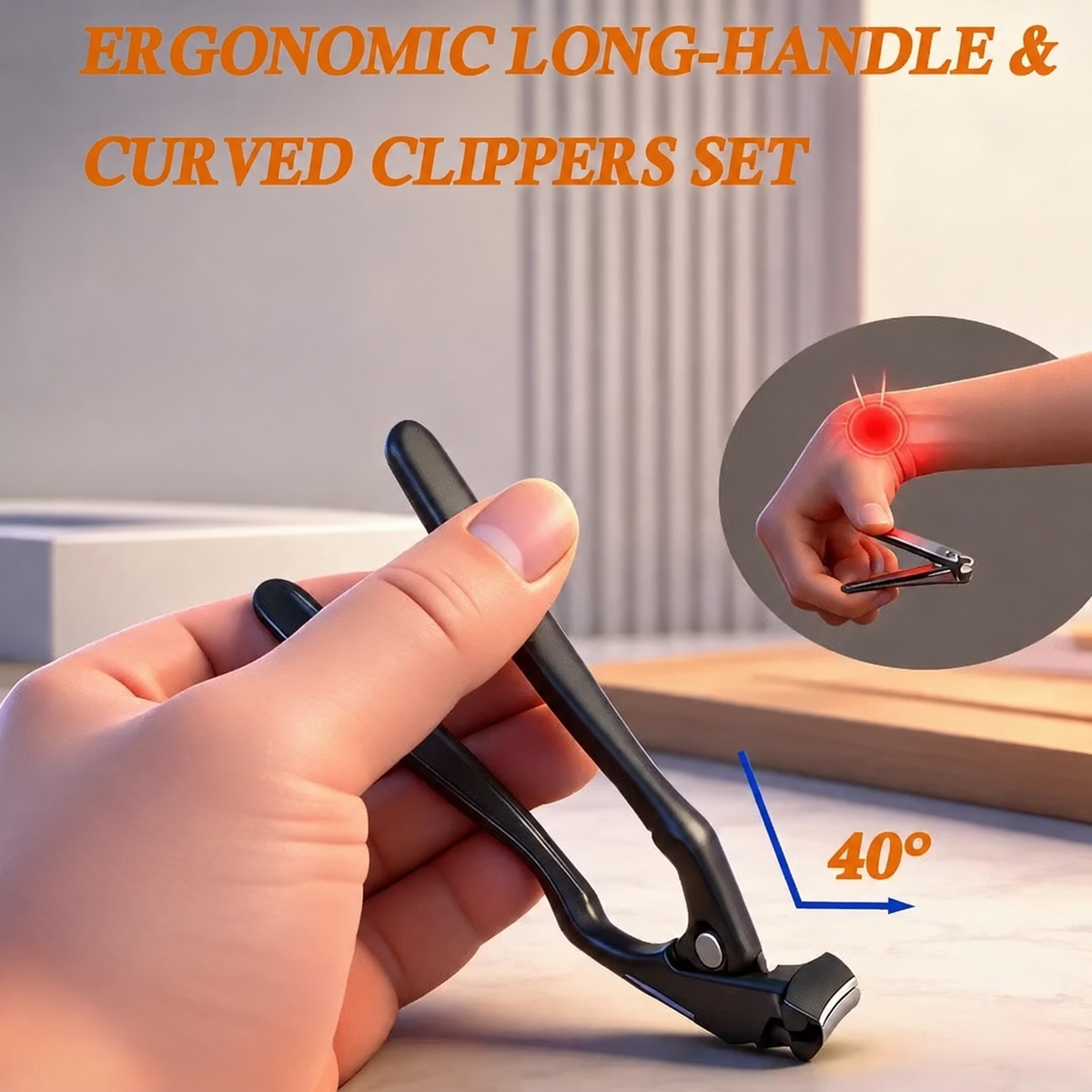 💅 Stainless Steel Toenail Nipper with Curved Precision Blades – Easy Trimming for Thick Nails & Seniors! ✂️✨