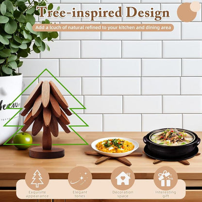 ✨Natural Christmas Tree Trivet Set